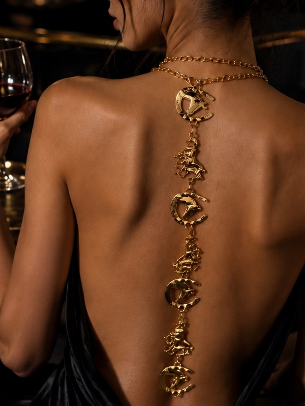 Gold Back-Drop Statement Necklace